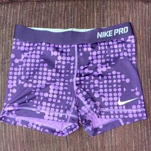 Nike Pro Purple Patterned Shorts